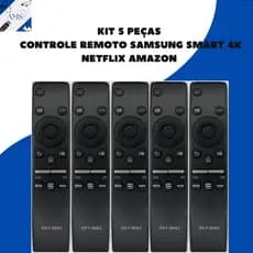 Kit 5 peças controle remoto compatível Samsung Smart 4k 9062