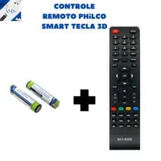 Controle Remoto Compatível com Tv Phil co Smart Tecla 3D 8009 Modelos específicos com pilhas