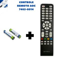 Controle Remoto Compatível com A O C 8014/7462 LCD/LED COM PILHAS MODELOS ESPECÍFICOS