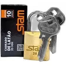 Cadeado Stam Original Zamac Latonado 20mm 25mm 30mm 35mm 40mm 45mm 50mm