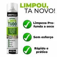 Espuma Mágica LIMPA TUDO (Tênis, Sofa, Paredes, Pisos...) 400ml - Unipega