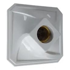 Plafon Plafonier Completo Decorativo Quadrado Branco/Preto Com Soquete E Trava