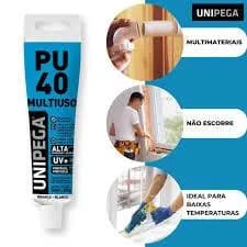 Cola Adesivo PU40 Selante Poliuretano 50ml/ 80g Multiuso Vedação Para Reparos Silicone PU Profissional
