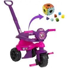 Motoca Triciclo Kendy  + Cubo Diversas Cores Vilotrol Com Protetor Pedal Apoio Para os Pés Para Todas as Idades
