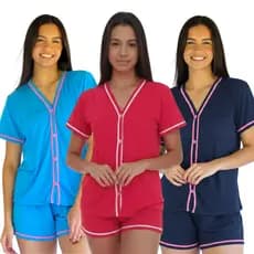 Baby Doll Blogueirinha ideal Amamentação /Pijama Meia Manga com Short