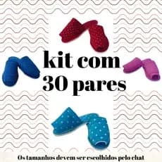 Pantufa Adulto Masculina e Feminina e Infantil Kit com 30 Pares de Chinelo de Quarto