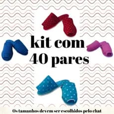 Pantufa Adulto Masculina e Feminina e Infantil Kit com 40 Pares Chinelo de Quarto