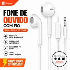 Fone de ouvido intra auricula com microfone stereo Hmaston Lehmox kaidi altomex itblue Branco