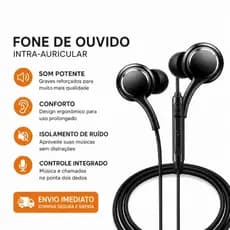 Fone De Ouvido P2 Com Microfone – Som Limpo Para Chamadas, Aulas e Música