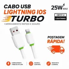 Cabo Usb Lightning Ios Turbo 25w Garantia e Qualidade