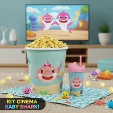 1 Balde de Pipoca 3,8/ 2,5 Litros + Copo Tampa 3d Personalizados Animais Divertidos