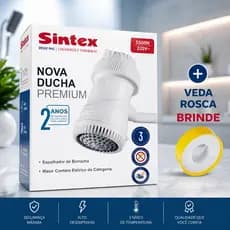 Chuveiro Ducha Elétrico Banheiro Sintex 5500W 220V - 3 Temperaturas Econômico Barato Branco Confiável (Garantia 2 Anos)