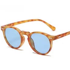 Óculos de Sol Polarizados Redondos Retro para Mulheres, Decoração com Rebites, UV400, Tons Masculinos Punk Verde Escuro