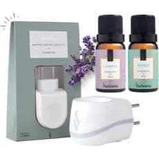 Kit 01 Aromatizador Difusor de Ambiente Elétrico  Branco + 02 Essencias Via Aroma a Escolher