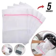 Kit 5 Saco Para Lavadora De Roupas com Zíper Protetor de roupa Cesto Especial Para Roupas Multiuso