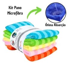 Jogo Pano Microfibra de Limpeza 30x30cm Super Absorvente Não Solta Fiapos Multiuso
