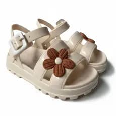 Sandália Infantil Menina com Enfeite lindo de Flor, Leve e Confortável para o dia a dia