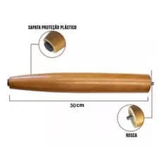 Kit Jogo 2 Pés Palito 30cm Com 2 Chapinha Inclinada Para Poltrona Puff