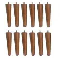 Kit 12 Pés Palito Castanho 30CM Para Poltrona Puff