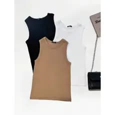 Kit 3pcs Regata Listrada Camiseta Basica Ribana Gola Redondo algodao comprito Moda blogueira Tendencia rosa amarelo azul