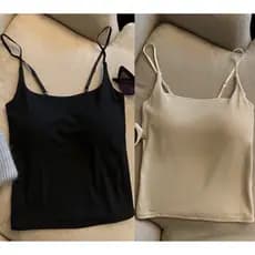 Blusa Feminina Regata Poliamida Alça Fina Regulável Gola Redondo Com bojo Basica Liso Importado Tecido grosso nada trans