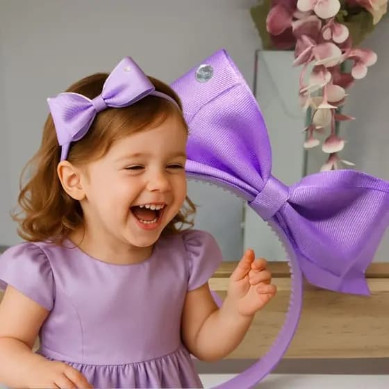 Tiara laço em pé com pérola, arco laço em pé, tiara com dentinhos, laço Alice no país das maravilhas