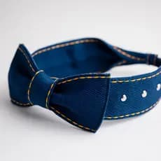 Tiaras Turbante kit com 3 em Fita Jeans Pespontada e Strass