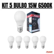 KIT 5 LÂMPADA LED BULBO 15W E27 6500K - AVANT