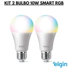 KIT 2 LAMPADA LED BULBO 10W SMART RGB - ELGIN