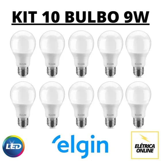 KIT 10 LÂMPADA LED BULBO 9W E27 - ELGIN
