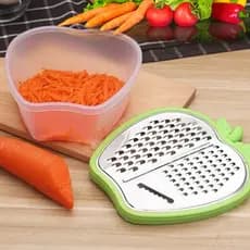 Cortador de Legumes Ralador Inox 3 em 1 Com Pote Multifuncional Salada