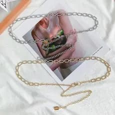 Cintos Feminino Com Corrente dourado e prata De Metal importado 2024