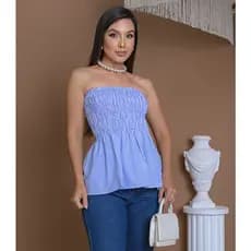 Blusa feminina peplum listradas e florais verão calor lastex estica e modela