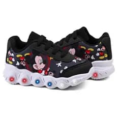 Tênis Menino Infantil Masculino Mickey Mouse Com Led Pisou Piscou Super Macio Leve Barato 20 Ao 31
