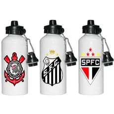 Garrafa Squeeze Personalizada Agua Times Nome Presente brindes alumínio 600 ml