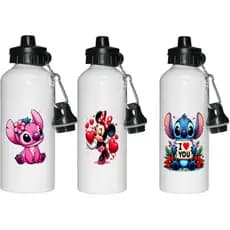 Garrafa de água squeeze Alumínio Stitch Minnie Angel divertidamente personalizado 600 ml aço inoxidavel