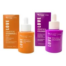 Kit Sérum Facial Max Love Vitamina C E Colágeno Hidrata Suaviza Cuidados Com a pele e Rosto