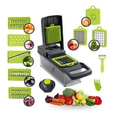 Cortador Fatiador Ralador De Legumes e Frutas com laminas de Aço Multifuncional 16 Em 1
