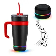 COPO 1,2L COM CANUDO DE INOX - CAIXA DE SOM***