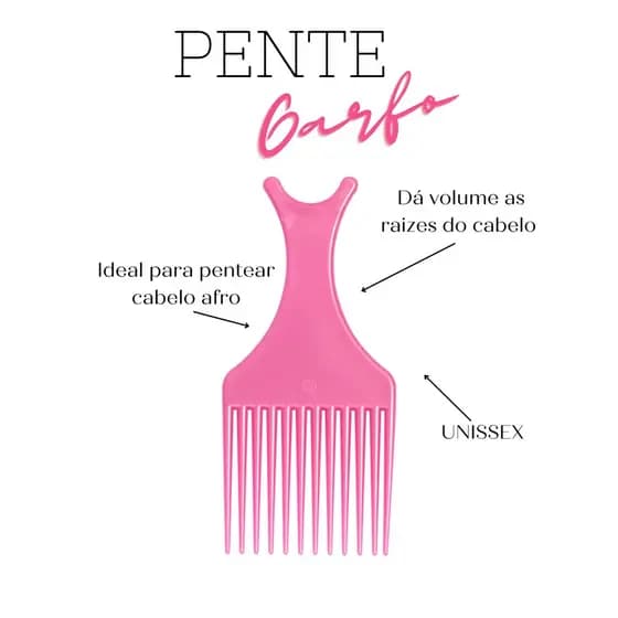 Pente garfo - black power - Marilu