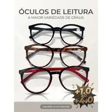 ÓCULOS DE LEITURA COM GRAU REDONDO UNISSEX MASCULINO E FEMININO