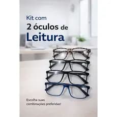 KIT COM 2 ÓCULOS DE LEITURA MASCULINO E FEMININO LENTE DE DESCANSO