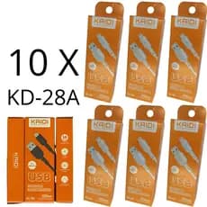 Kit 10 Cabos Carregador Kaidi carrega rápido pronta entrega