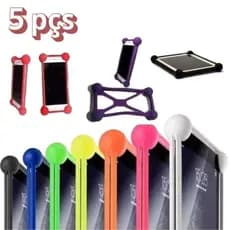 Kit 5 Capas Celular Universal Bumper Silicone Anti Queda 3cm x 6cm até 15,5cm x 7,5cm