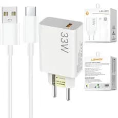 Carregador Turbo Power Lehmox 33W Compatível iPhone 7 8 11 12 13 15 Branco