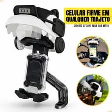 Suporte Celular Moto para Retrovisor Universal Anti-furto Proteção Sol E Chuva