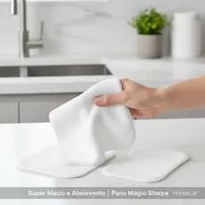 Pano Mágico Sherpa Branco Super Macio e Absorvente – Kit 10un 25x25cm ou Kit 2un 48x68cm