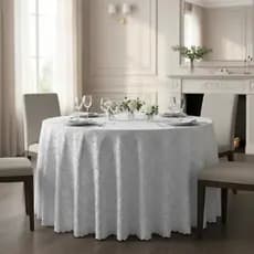 Toalha de Mesa Redonda Jacquard 1,75m com Acabamento nas Bordas – Elegante e Durável