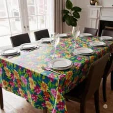 Toalha de Mesa PVC Impermeável Estampada (Plastificada) Corte a Laser S/ Bainha
