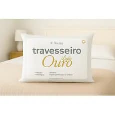 Travesseiro Ouro 100% Algodão Percal Suporte Firme Antialérgico Confortável 50x70cm